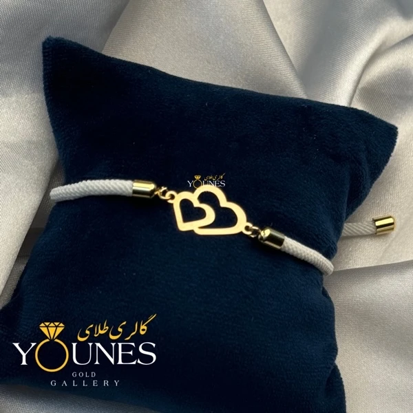 دستبند دوقلب طلا لیزری